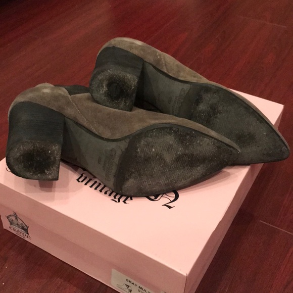 Crown Vintage Suede Ankle Booties 9.5M Gray/Black - Picture 6 of 8